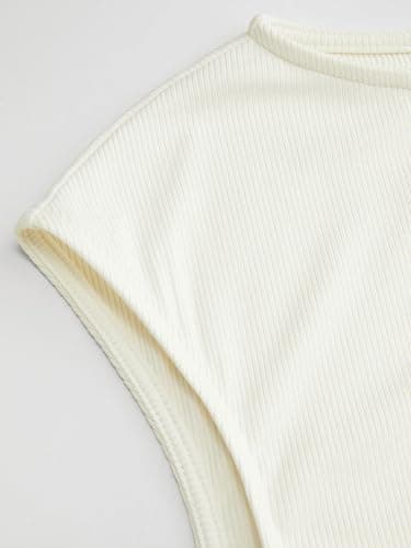 CIDER Boat Neck Tops for Women Sleeveless Ruched Crop Tank Tops | Slim Fit, Trendy Summer Outfits, Casual Tee Shirt thumbnail 7