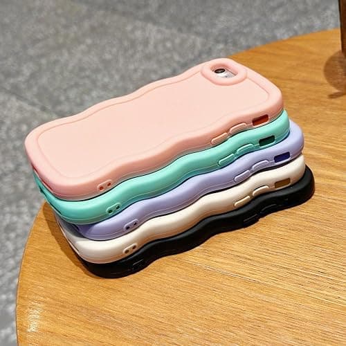 WOGROO Slim Fit Case for iPhone SE (2nd 2020 and 3rd 2022 Generation) & iPhone 7 & iPhone 8 4.7-Inch, Wave Frame, Cute Soft TPU Thin Protective Phone Cover for Women, Light Purple thumbnail 4