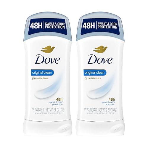 Dove Invisible Solid Antiperspirant Deodorant Stick 2 Count Original Clean, for Women, For All Day Underarm Sweat & Odor Protection 2.6 oz - Image 1