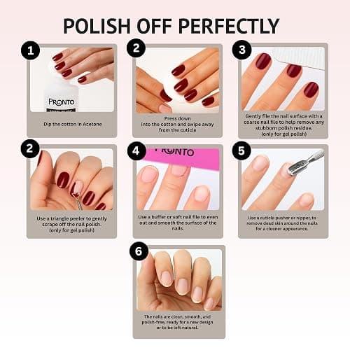 Pronto 16 Oz Acetone Nail Polish Remover and Nail Cuticle Oil Duo, 100 Percent Pure Acetone for Natural, Gel, Acrylic Nails, Cuticle Oil Drops for Repairing Damaged Cuticles and Nail Hydration thumbnail 5