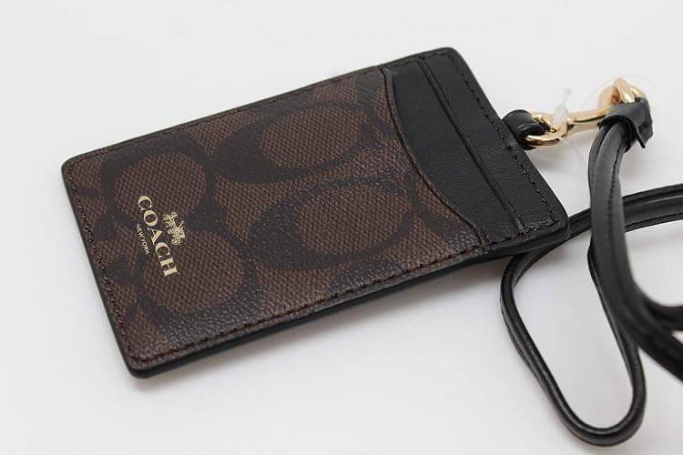 Coach Signature PVC Lanyard ID Badge Card Holder (Brown/Black) thumbnail 6