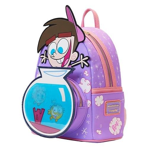 Loungefly Nickelodeon: Fairly Odd Parents Lenticular Timmy Turner with Fishbowl Cosmo and Wanda Mini-Backpack, Amazon Exclusive thumbnail 2