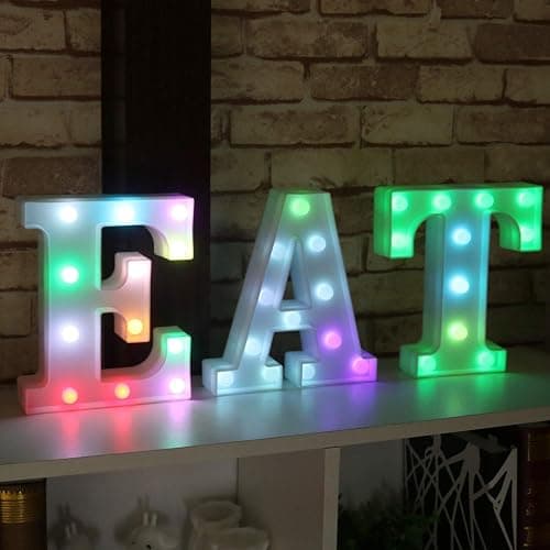 Pooqla Colorful LED Marquee Letter Lights with Remote – Light Up Marquee Signs – Party Bar Letters with Lights Decorations for the Home - Multicolor A thumbnail 6