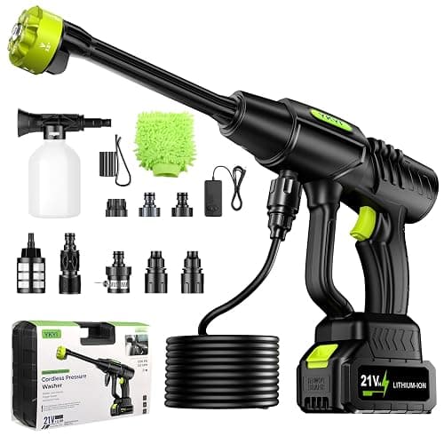 Cordless Pressure Washer with 30 Speed Levels & 6-in-1 Nozzle | Battery Powered, 24FT High-Elastic Hose, Handheld Portable, Car & Garden Cleaning, Patio Use - Image 1