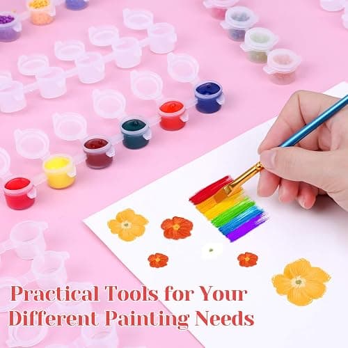 Caffox 240-Piece Empty Paint Pot, 40 Strips Acrylic Mini Paint Container Strip Storage with Lid for Classrooms, School Art & Crafts 3ml/ 0.1oz thumbnail 3