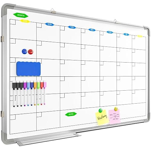 Polegas 24" X 36" Magnetic Dry Erase Board Whiteboard with Lines, Wall Hanging Monthly Calendar to Do List Schedule Board - Image 1