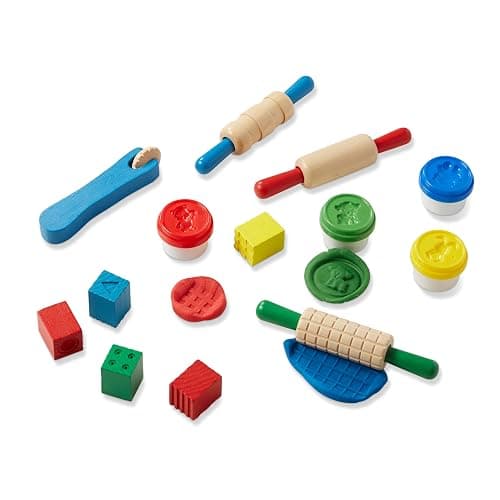 Melissa & Doug Shape, Model, and Mold Craft Activity Set - 4 Tubs of Modeling Dough and ToolsArts and Crafts for Kids Ages 3+ thumbnail 4