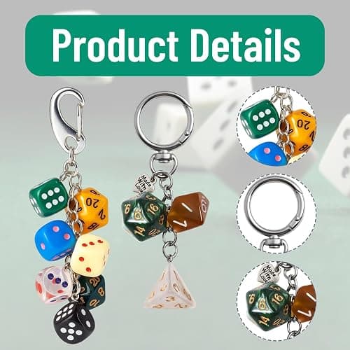 ZHLKHIOP 2 Pack Dice Bag Charm, Dice Keychain, Unique Design for Gifts, Durable Material for Daily Use, Perfect for Dice Lovers and Gamers thumbnail 3