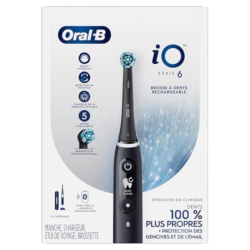 Oral-B iO6 Electric Toothbrush, for a Deep Clean and Whiter Teeth, Black, iO Series 6 with 1 Toothbrush, 1 Brush Head, and 1 Travel Case thumbnail 10