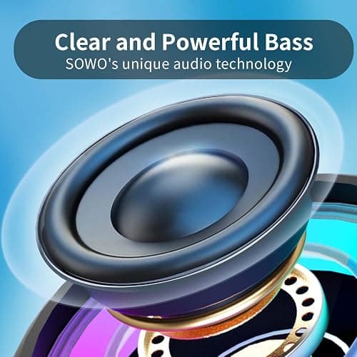 Portable Bluetooth Speaker Wireless - Small Shower Speaker Waterproof with Clip - Powerful Bass and Louder Volume - Colorful Lights and Lightweight with TWS Pairing - Black thumbnail 2