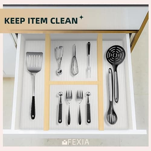 FEXIA Shelf Liners for Kitchen Cabinets Non-Slip Drawer Liner 12 Inches x 20 FT Waterproof & Oil-Proof Non Adhesive Durable Material Fridge Liner for Shelves （Clear） - Clear - 12"W x 240"L thumbnail 6