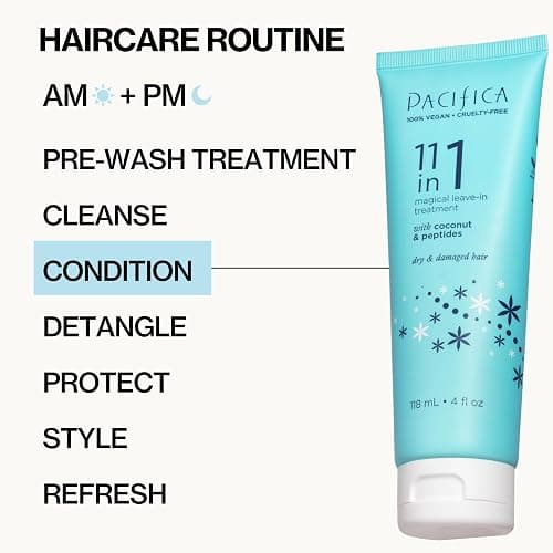 Pacifica Leave In Conditioner - 11 in 1 Magical Hair Treatment - Strengthen & Repair Damaged Hair - Deep Conditioning for Dry Hair Adds Shine & Anti-Frizz for Straight, Wavy & Curly Hair Care, Vegan thumbnail 11