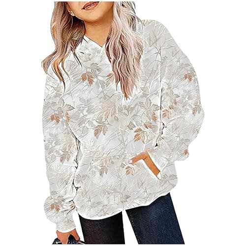 BXJX Camo Hoodies for Teen Girls Long Sleeve Oversized Sweatshirts Camouflage Print Tops Trendy Tween Girl Winter Outfits thumbnail 8