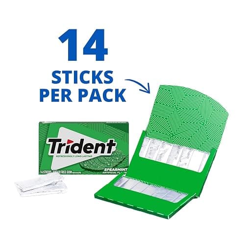 Trident Spearmint Sugar-Free Chewing Gum, 12 Packs of 14 Pieces (168 Total Pieces) thumbnail 7