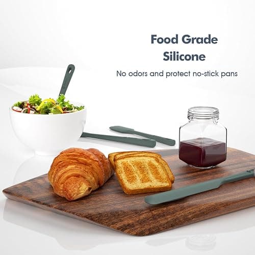 ChefAide 5 Pieces Silicone Spatula Set, Food Grade Rubber Spatula, Upgrade Strong Handle with Ergonomic Grip, Heat Resistant Up to 600°F for Nonstick Cookware, Cooking Dried Thyme thumbnail 6