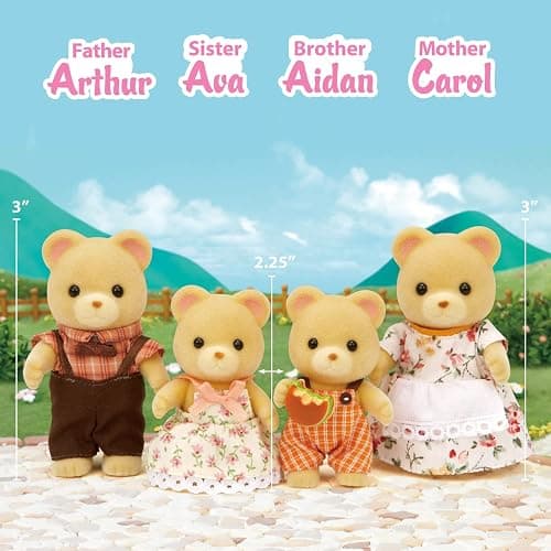 Calico Critters Cuddle Bear Family, Dolls, Dollhouse Figures, Collectible Toys 4 Count - Cuddle Bear Family thumbnail 2