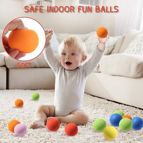 oazoxcx 12 Pieces Soft Foam Balls Lightweight Mini Play Balls for Safe Indoor Toys Fun Vibrant Assorted Colors Orbs Unique Birthday Party Favors for Boys and Girls thumbnail 5