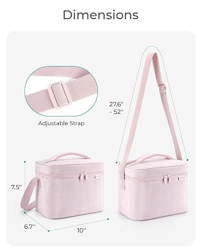 BAGSMART Lunch Box for Women Insulated Lunch Bag Cute Puffer Lunch Tote Bags Lightweight Quilted Reusable Cooler for Work School Picnic or Travel, Pink thumbnail 2