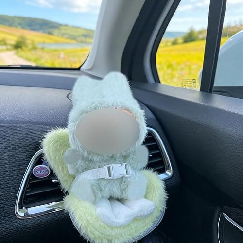 SwiftServ Doll Car Seat for 3–8 inch Figures, Compatible with Labubu and Other Plushes, Blind Box Dolls & Vinyl Collectibles, Includes Air Vent Clip & Desktop Stand, Cute Car Ornament for Collectors thumbnail 5