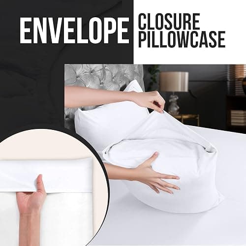 Utopia Bedding Queen Pillow Cases - Pack of 4 - Envelope Closure - Soft Brushed Microfiber Fabric - Shrinkage and Fade Resistant Pillow Covers Queen Size 20 X 30 Inches (White) - Queen - Pack of 4 - White thumbnail 5