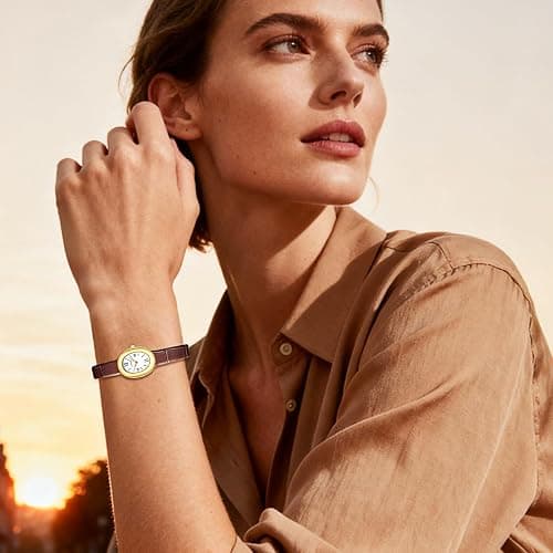 CNYXCN Women's Bracelet Gold Watch - Vintage Elegant Oval Bangle Watch - Gold Jewellery Style Quartz Wristwatch - Gift for Her thumbnail 5