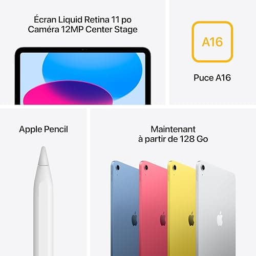 Apple iPad with A16 chip: 11-inch Liquid Retina Display, 128 GB, Wi-Fi 6, 12MP Front/12MP Back Camera, Touch ID, All-Day Battery Life — Silver thumbnail 5