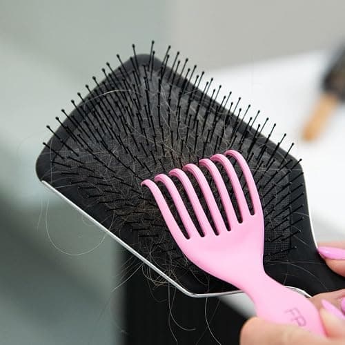 FRAMAR Premium Hair Brush Cleaner Tool – Hairbrush Cleaner Tool, Brush Cleaner Tool for All Types, Comb Cleaner – 2 in 1 Design Removes Hair & Build up Instantly – Pink thumbnail 2