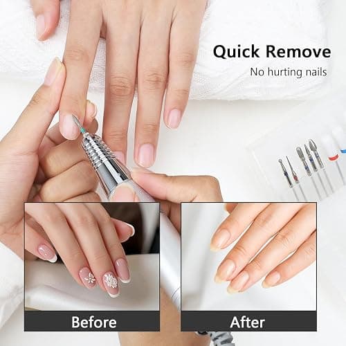 GazePlus 13PCS Nail Drill Bits Set, 3/32” Professional Nail Drill Bits, Tungsten Carbide Ceramic Efile Cuticle Remover Bits with Brush, Brocas para uñas for Home Salon Nail Manicure thumbnail 7