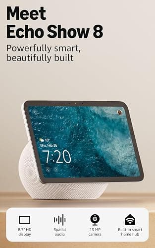 Amazon Echo Show 8 (newest gen), Vibrant HD 8.7" display with spatial audio and Alexa, Glacier White thumbnail 6