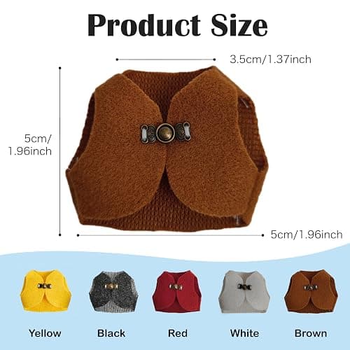 Hamster Clothes Small Animal Outfit Button-Up Vest Warm Winter Sweatshirt Ferret Costume Accessories for Halloween Party Cosplay Photoshoot – Suitable for Ferret Rabbit Guinea Pig Squirrel（Brown） thumbnail 2