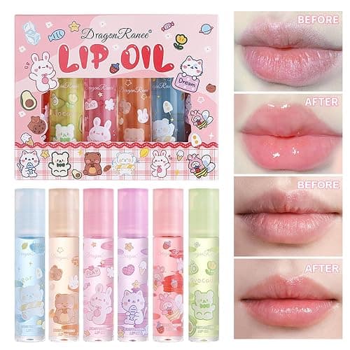 DENESTUP 6pcs Roll On Lip Gloss Set, Fruit Flavored Lip Gloss Set Glossy Lip Make-up for Women Non Toxic, Party Gift, Best Friends thumbnail 9