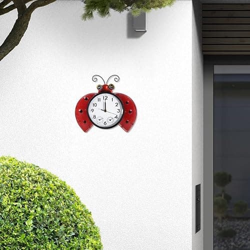 HOBYLUBY Outdoor Clock Silent Non-Ticking, Outdoor Wall Clocks with Thermometer & Humidity, Quartz Clocks Decor for Patio Garden Living Room thumbnail 2