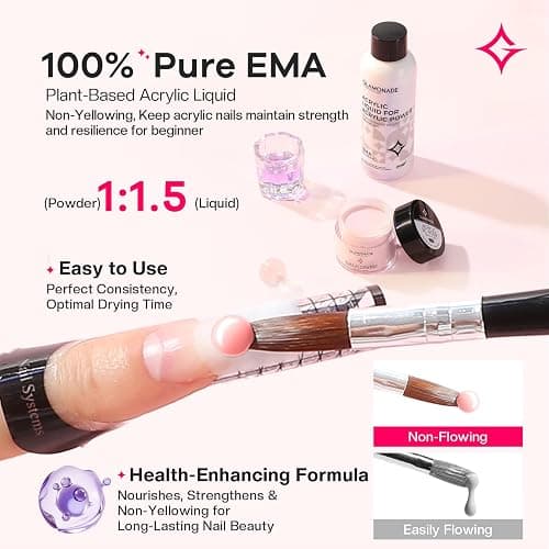 Glamonade Acrylic Nail Kit for Beginners: Professional Acrylic Nail Kit Set with Everything Drill Powder Nail Art Starter Tech Kit at Home Salon Gift thumbnail 4
