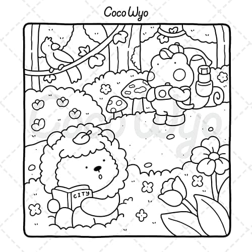 Little Cuddles: Coloring Book for Adults and Teens Featuring Cute Animal Friends for Relaxation (Cozy & Cute Coloring) thumbnail 9
