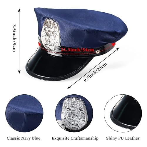 Keymall Kids Police Officer Costume Set 6 Pcs Including Cop Hat Vest Sunglasses Badge Walkie Talkie for Pretend Play Dress Up thumbnail 2