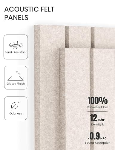 Fluxynara 48" x 36" Large Felt Bulletin Board, Oatmeal | 12 Pack Cork Board Alternative with 60 Safe Adhesive Tabs, Pin Boards for Wall Decor, Home, Office, Classroom,Dorm thumbnail 5