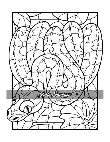 Color by Number Animals: Adult Coloring Book with Cats, Dogs, Birds, Butterflies, Horses, Sloths, and Many More for Stress Relief and Relaxation thumbnail 35