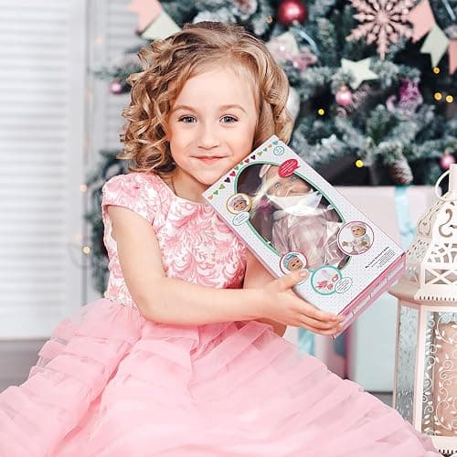12″ Baby Doll Classic Checkered Dress & 6-Piece Accessories Gift Box Packaged – Soft Realistic Lifelike Baby Dolls for Toddlers & Little Girls thumbnail 2
