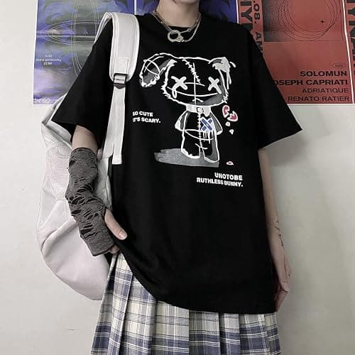 Women Grunge Gothic Bear Tops Print Harajuku Korean Clothes thumbnail 5