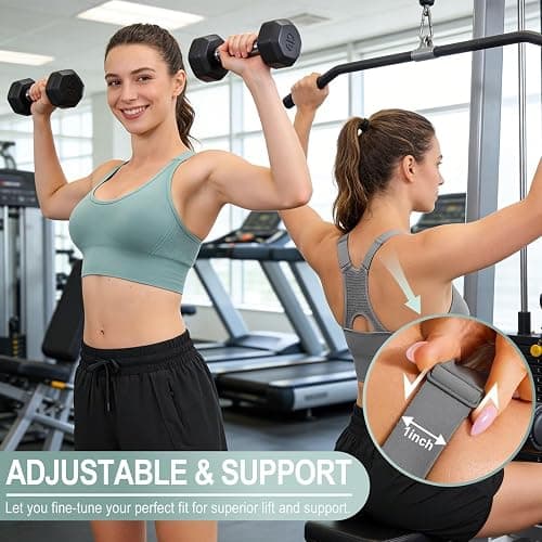 Tmeefee Adjustable Sports Bras for Women: 3 Pack High Support Padded Racerback Sport for Large Bust Workout Running Gym thumbnail 2