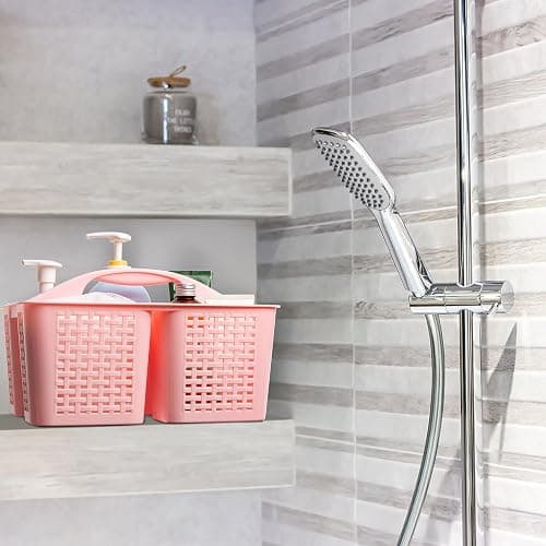 Tiawudi Portable Shower Caddy, Caddy Organizer with Handle, Plastic Shower Basket Hold Soap, Shampoo, Hair Supplies and Beauty Products, Cleaning Supplies Organizer for Home, Dorm, Shelf and Cabinet thumbnail 6