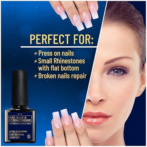 Valitic Strong Nail Glue and Strengthener - Quick Dry Brush On Gel for Long Lasting Nails - Adhesive Bond for False Nails - Strengthener for Nail Tips - 1 PACK thumbnail 3