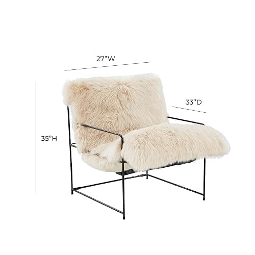 TOV Furniture Kimi Natural Genuine Sheepskin Chair thumbnail 3