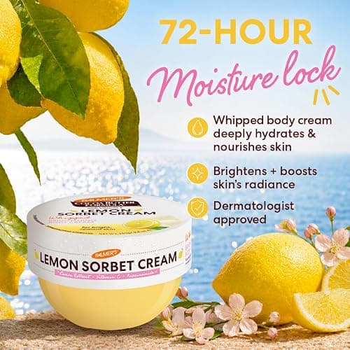 Palmer's Cocoa Butter Formula, Lemon Sorbet Brightening Whipped Body Cream (8.8 fl oz), Hydrating Cream with Lemon Extract, 72-Hour Moisture, Citrus Creamy Fragrance, Dermatologist-Approved thumbnail 3