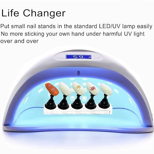 Treamlyn 10Pcs Nail Stand for Press on, Fake Acrylic Nail Stand, Nail Display Practice Stands with Magnetic Base, Nail Tip Holders for Salon and Home DIY thumbnail 5