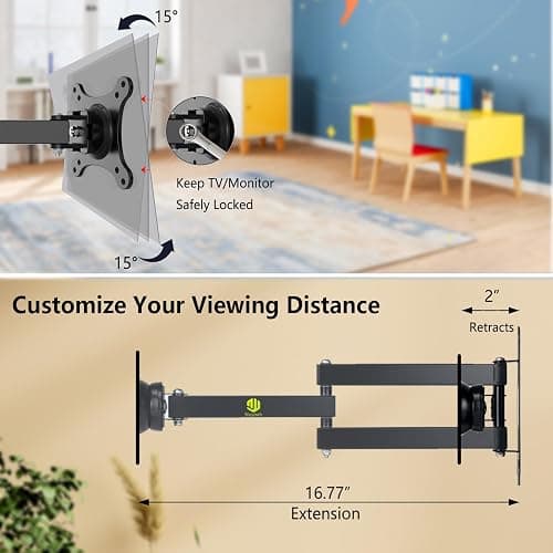 Nuyoah Wall Mount for Echo Show 15, Echo Show 21 Wall Mounting Bracket with Extension Arm, Swivel Tilt Rotate and Easy to Adjust, Max VESA 100x100mm up to 33lbs thumbnail 5