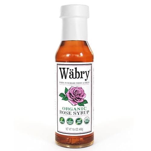 Wäbry Organic Rose Syrup – 16.4oz (468g), Natural Coffee Syrup, Perfect for Lattes, Tea, Shaved Ice and Soda, Vegan Friendly, Non-GMO, Dye-Free Snow Cone Syrup – BPA-Free Plastic Bottle - Image 1