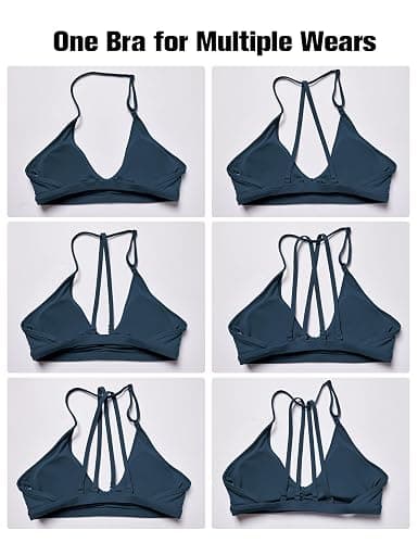 YEOREO Workout Sports Bras for Women Padded Strappy Open Back Gym Bra Light Impact Criss Cross Yoga Crop Top thumbnail 6