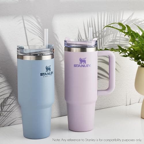 ALINK Clear Replacement Straws for Stanley 30 oz Tumbler, DISHWASHER SAFE, 6 Pack Reusable Plastic Straws Compatible with 30oz Stanley Adventure Quencher Cups, Plus Brush thumbnail 2