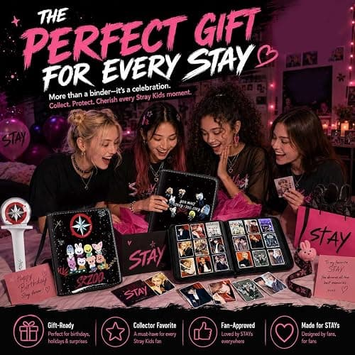 Stray Photocards Binder 1008 Pockets, Stray Fans Gifts & SKZOO Merch Collectors, 9-Pocket Portable Waterproof Display Kpop Photo Cards Collector Ablum Holder Book with 56 Removable Sleeves - Star thumbnail 8